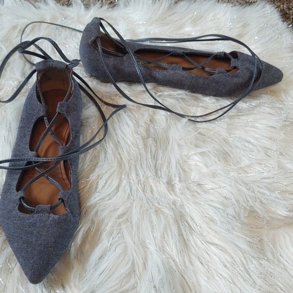 Gap pointed toe flats string ankle size 6.… - Picture 1 of 8